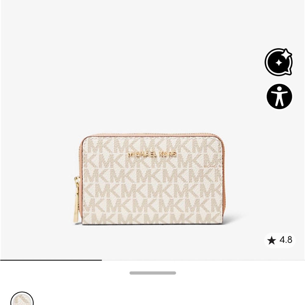 Michael Kors Pink and Beige Logo Wallet